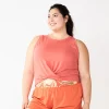 Juniors' Plus Size SO® Solid Cropped Twist-Front Tank 2 Juniors' Plus Size SO® Solid Cropped Twist-Front Tank -Cheap SO Store 5526785 Cassie
