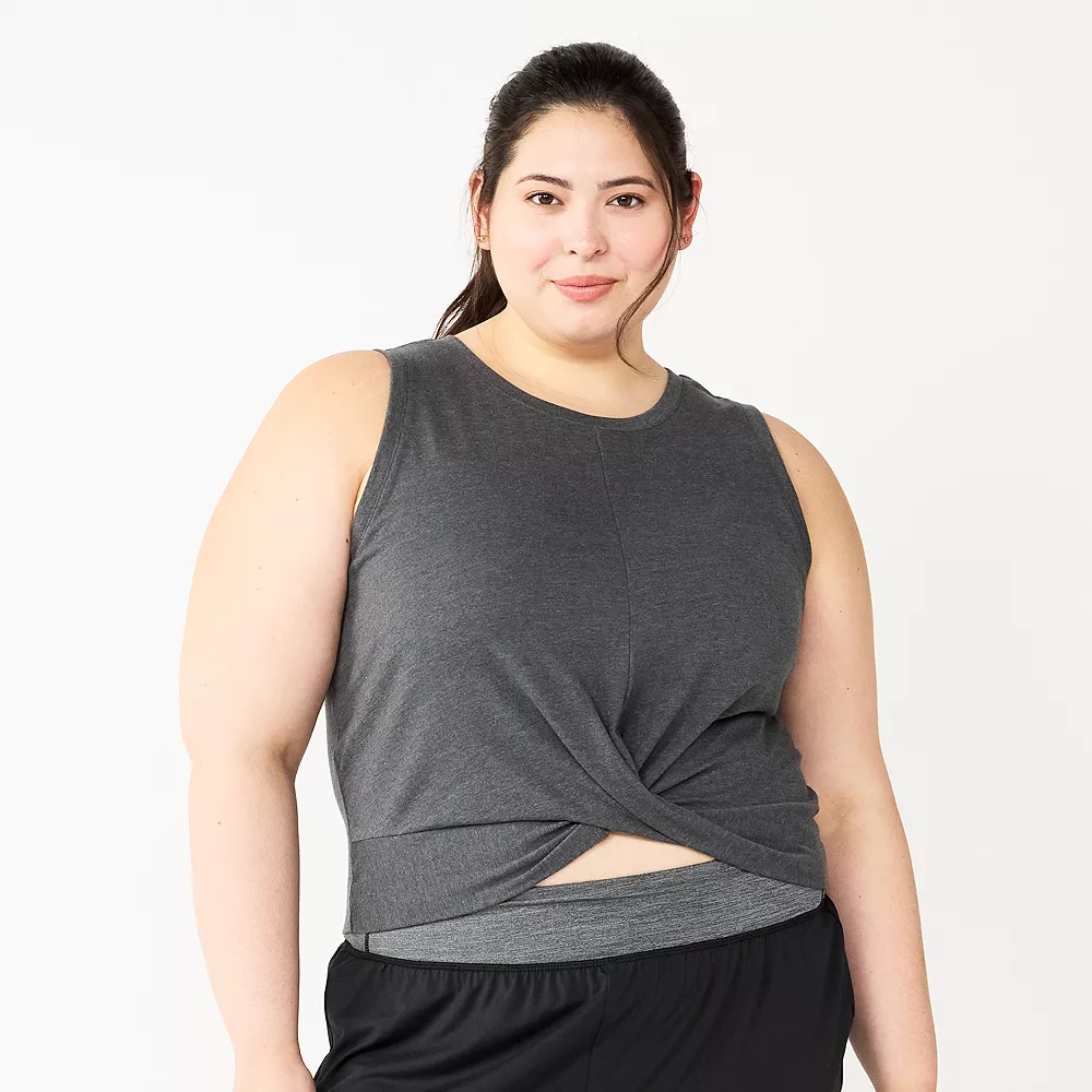 Juniors' Plus Size SO® Solid Cropped Twist-Front Tank 7 Juniors' Plus Size SO® Solid Cropped Twist-Front Tank - Image 5