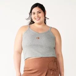 Juniors' Plus Size SO® Cropped Wide-Strap Cami 12 Juniors' Plus Size SO® Cropped Wide-Strap Cami -Cheap SO Store 5540098 Gray Graphic