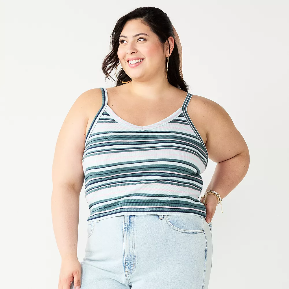 Juniors' Plus Size SO® Cropped Wide-Strap Cami 4 Juniors' Plus Size SO® Cropped Wide-Strap Cami - Image 2