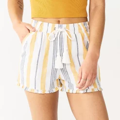 Juniors' SO® Ruffled Hem Dolphin Shorts 8 Juniors' SO® Ruffled Hem Dolphin Shorts -Cheap SO Store 5542963 Mustard Ivory
