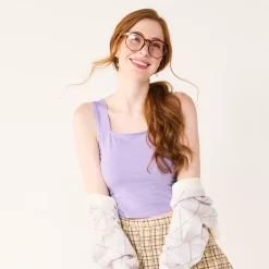 Juniors' SO® Squareneck Tank Top 11 Juniors' SO® Squareneck Tank Top -Cheap SO Store 5548548 Monica Purple