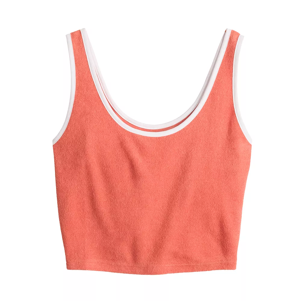 Juniors' SO® Cropped Towel Terry Scoop Neck Tank 11 Juniors' SO® Cropped Towel Terry Scoop Neck Tank - Image 9