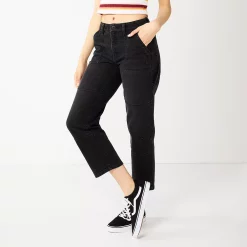 Juniors' SO® High-Rise Ankle Straight Carpenter Jeans