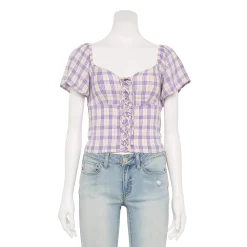 Juniors' SO® Front Lace-Up Cropped Top