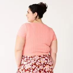 Juniors' Plus Size SO® Cropped Front Lace-Up Top 13 Juniors' Plus Size SO® Cropped Front Lace-Up Top -Cheap SO Store 5561249 ALT