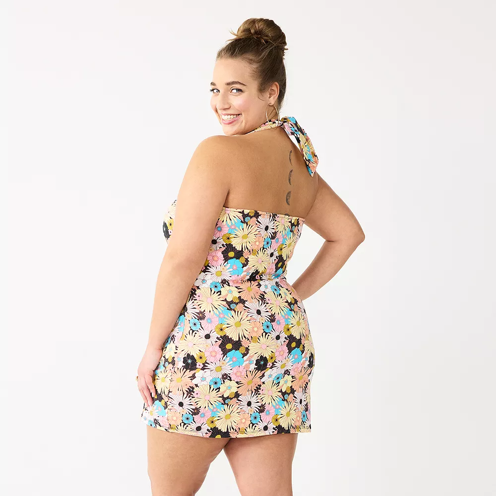 Juniors' Plus Size SO® Halter Bodycon Mini Dress 5 Juniors' Plus Size SO® Halter Bodycon Mini Dress - Image 3