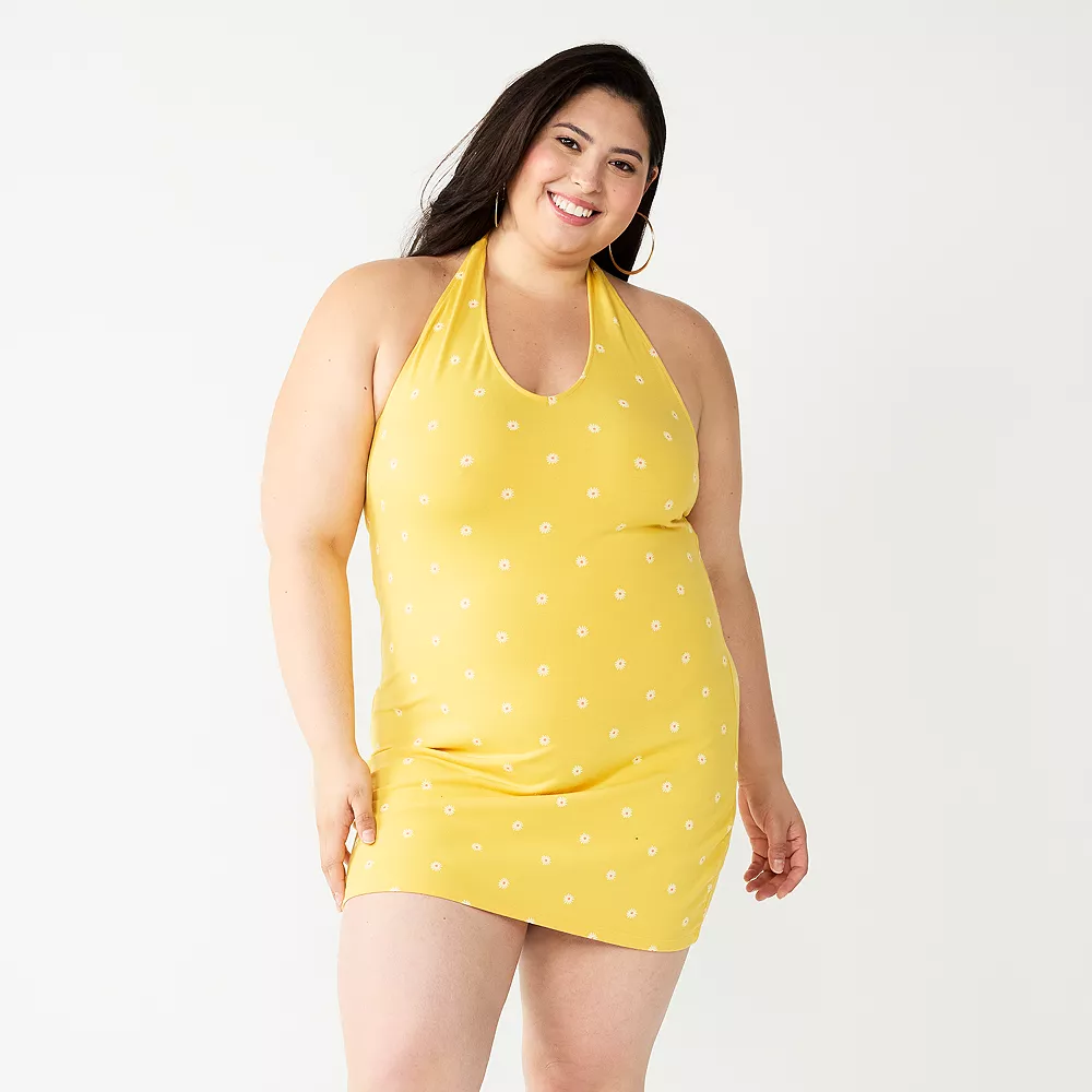 Juniors' Plus Size SO® Halter Bodycon Mini Dress 3 Juniors' Plus Size SO® Halter Bodycon Mini Dress