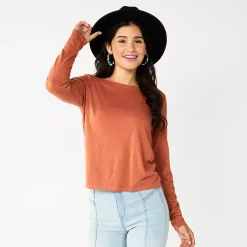 Juniors' SO® Essential Crewneck Long Sleeve Top 21 Juniors' SO® Essential Crewneck Long Sleeve Top -Cheap SO Store 5568567 Cinnamon Rose