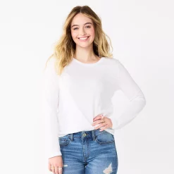 Juniors' SO® Essential Crewneck Long Sleeve Top 25 Juniors' SO® Essential Crewneck Long Sleeve Top -Cheap SO Store 5568567 Modern White