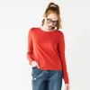 Juniors' SO® Essential Crewneck Long Sleeve Top 2 Juniors' SO® Essential Crewneck Long Sleeve Top -Cheap SO Store 5568567 Orange Cactus