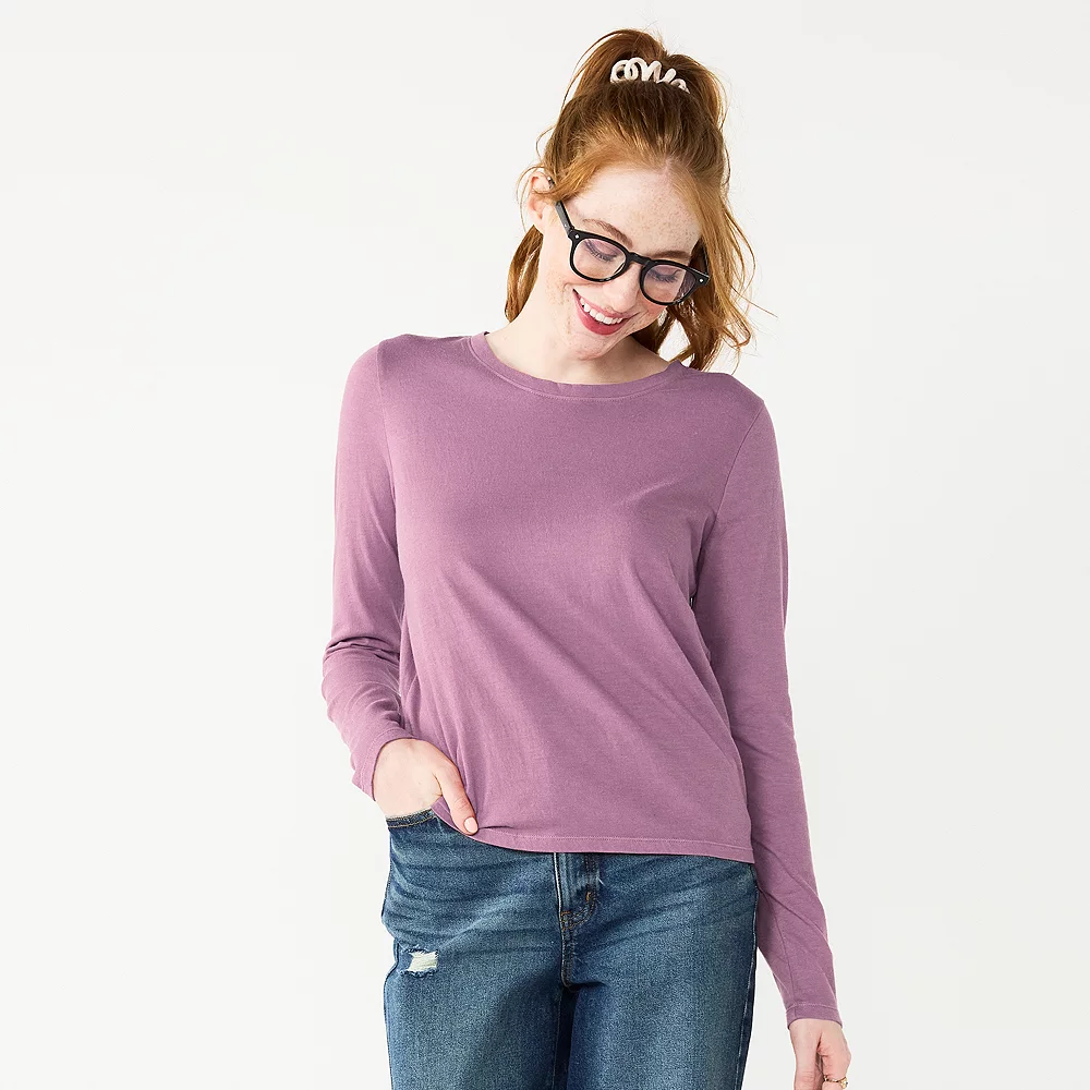 Juniors' SO® Essential Crewneck Long Sleeve Top 6 Juniors' SO® Essential Crewneck Long Sleeve Top - Image 4