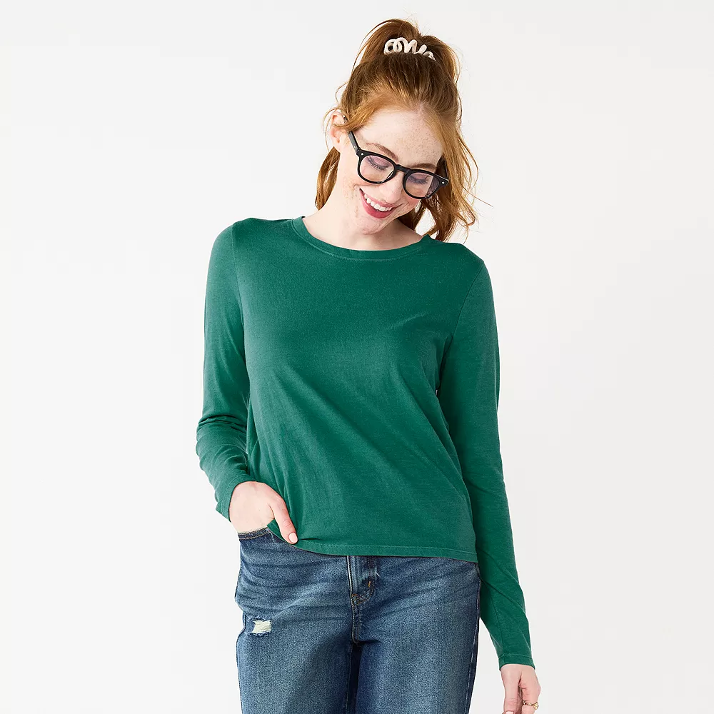 Juniors' SO® Essential Crewneck Long Sleeve Top 7 Juniors' SO® Essential Crewneck Long Sleeve Top - Image 5