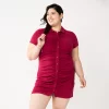 Juniors' Plus Size SO® Ruched Button-Down Bodycon Dress 2 Juniors' Plus Size SO® Ruched Button-Down Bodycon Dress -Cheap SO Store 5569982 Mesa Red