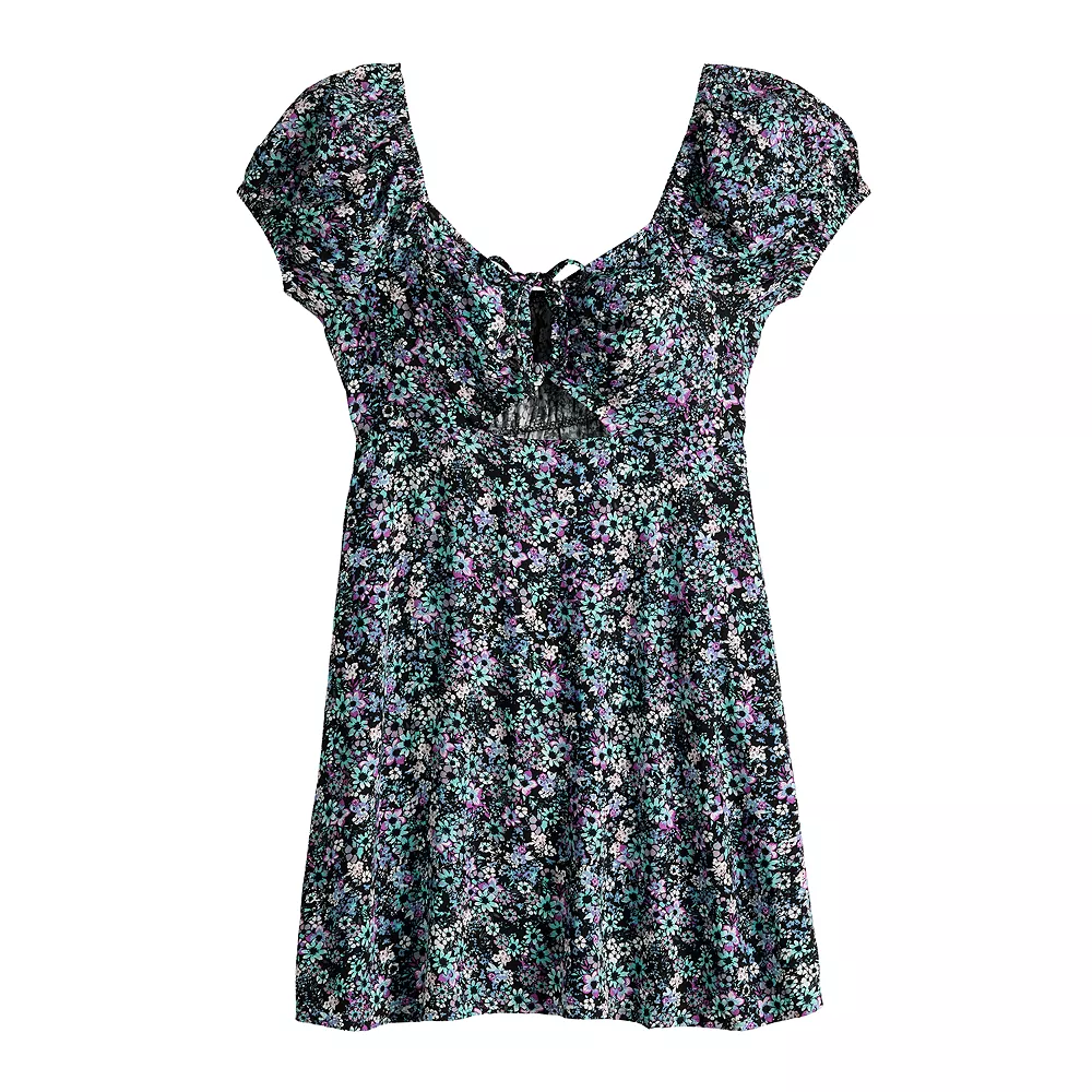 Juniors' SO® Front-Tie Keyhole Cutout Fit And Flare Mini Dress 7 Juniors' SO® Front-Tie Keyhole Cutout Fit And Flare Mini Dress - Image 5