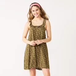 Juniors' SO® Floral Ruffled Strap Swing Dress 10 Juniors' SO® Floral Ruffled Strap Swing Dress -Cheap SO Store 5571541 Green Ditsy Floral