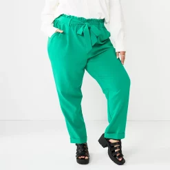 Juniors' Plus Size SO® High-Rise Paperbag Tapered Leg Pants 22 Juniors' Plus Size SO® High-Rise Paperbag Tapered Leg Pants -Cheap SO Store 5576669 Emerald Green