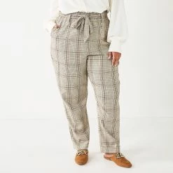 Juniors' Plus Size SO® High-Rise Paperbag Tapered Leg Pants