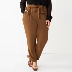 Juniors' Plus Size SO® High-Rise Paperbag Tapered Leg Pants 17 Juniors' Plus Size SO® High-Rise Paperbag Tapered Leg Pants -Cheap SO Store 5576669 Tobacco