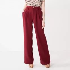 Juniors' SO® Solid High-Rise Wide Leg Trousers