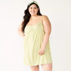 Juniors' SO® Cinched Front Babydoll Mini Dress