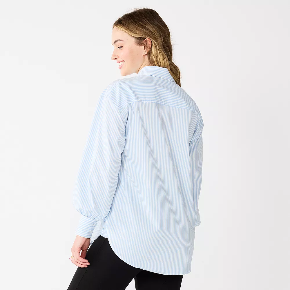 Juniors' SO® Oversized Button-Up Shirt 6 Juniors' SO® Oversized Button-Up Shirt - Image 4