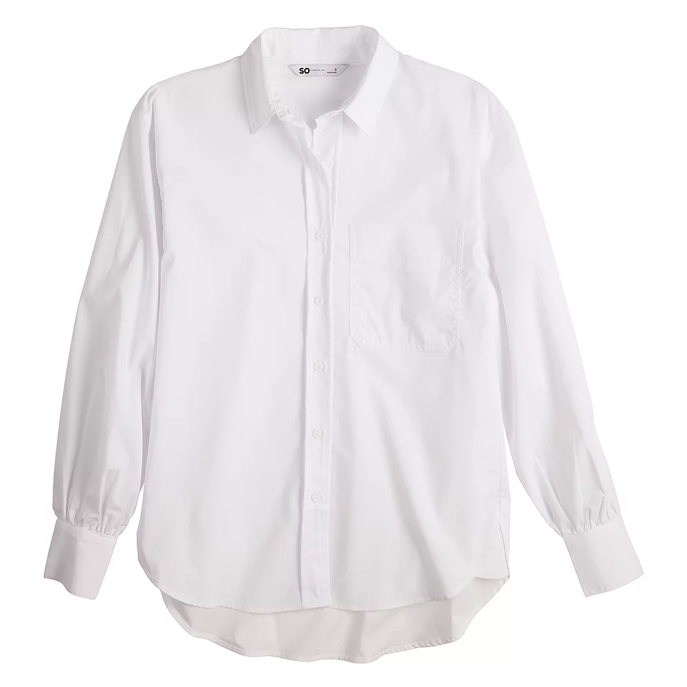 Juniors' SO® Oversized Button-Up Shirt 7 Juniors' SO® Oversized Button-Up Shirt - Image 5