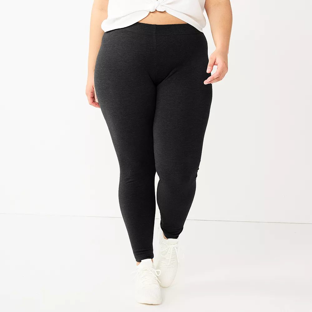 Juniors' Plus Size SO® Solid High-Rise Leggings 4 Juniors' Plus Size SO® Solid High-Rise Leggings - Image 2