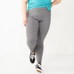 Juniors' Plus Size SO® Solid High-Rise Leggings 11 Juniors' Plus Size SO® Solid High-Rise Leggings -Cheap SO Store 5580103 Heather Gray