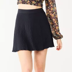 Juniors' SO® Skater Mini Skirt 11 Juniors' SO® Skater Mini Skirt -Cheap SO Store 5582114 Black Luxe