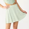 Juniors' SO® Skater Mini Skirt 1 Juniors' SO® Skater Mini Skirt -Cheap SO Store 5582114 Green Aqua Check
