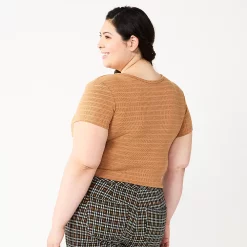 Juniors' Plus Size SO® Cinch Front Cropped Top 13 Juniors' Plus Size SO® Cinch Front Cropped Top -Cheap SO Store 5585499 ALT