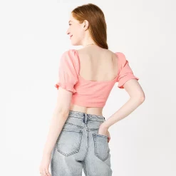 Juniors' SO® Cropped Sweetheart Top 12 Juniors' SO® Cropped Sweetheart Top -Cheap SO Store 5585603 ALT