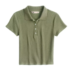 Juniors' SO® Ribbed Cropped Polo -Cheap SO Store 5585810 ALT5