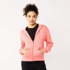 Juniors' SO® Favorite Long Sleeve Zip-Up Hoodie 43 Juniors' SO® Favorite Long Sleeve Zip-Up Hoodie -Cheap SO Store 5585853 Florida Coral