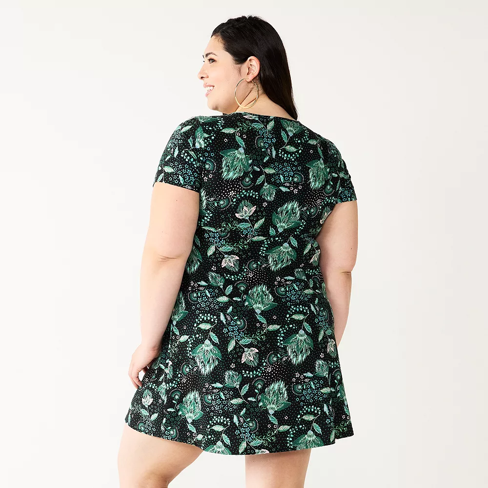 Juniors' Plus Size SO® Cinched Front Fit & Flare Peasant Dress 6 Juniors' Plus Size SO® Cinched Front Fit & Flare Peasant Dress - Image 4