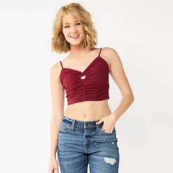 Juniors' SO® Cropped Keyhole Tank 17 Juniors' SO® Cropped Keyhole Tank -Cheap SO Store 5588399 Berry Magnolia