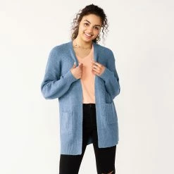 Juniors' SO® Waffle Cardigan -Cheap SO Store 5589105 Nile Lily