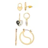 SO® Gold Tone Yin Yang Heart Earring Set of 3 2 SO® Gold Tone Yin Yang Heart Earring Set of 3 -Cheap SO Store 5589775