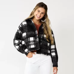 Juniors' SO® Cropped Shacket