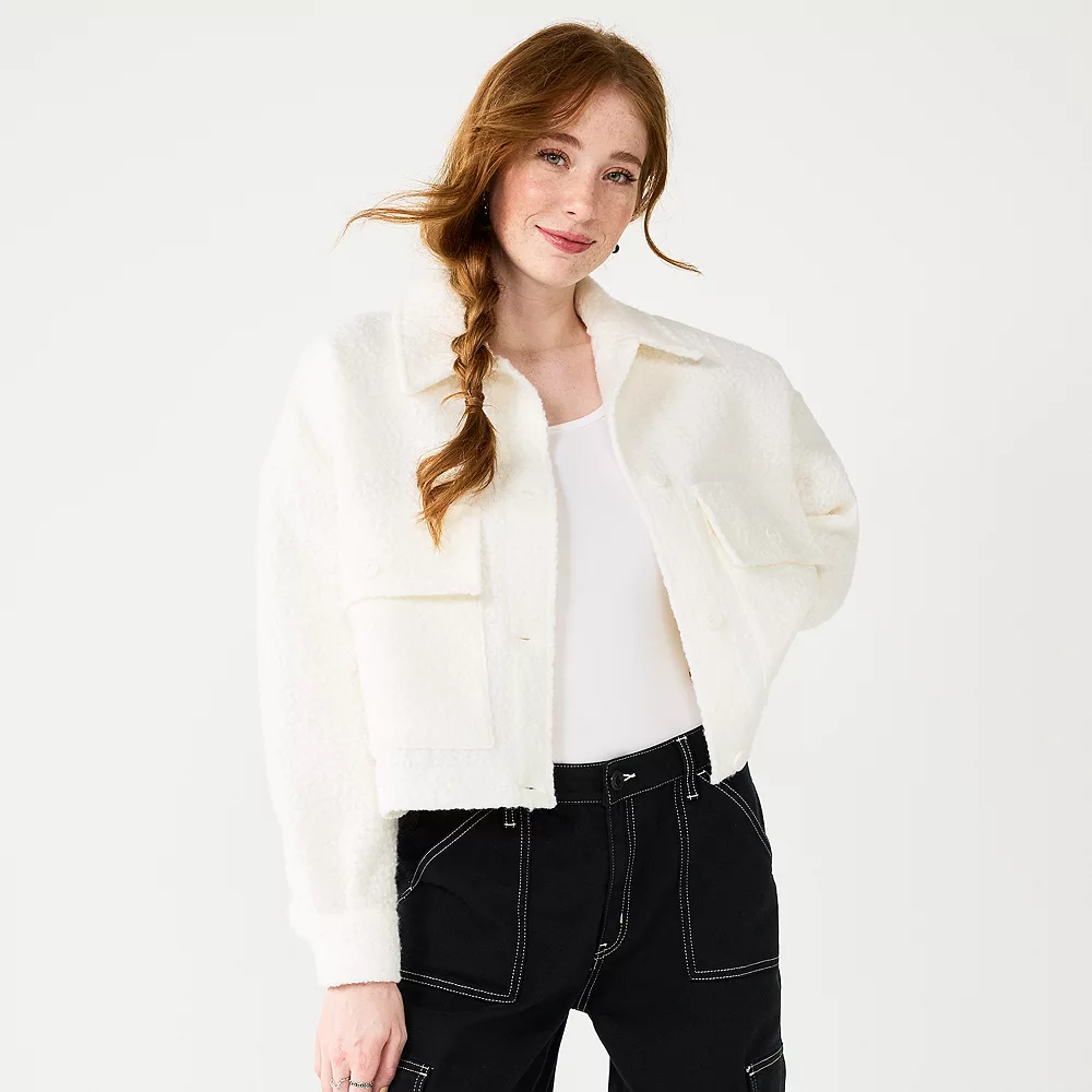 Juniors' SO® Cropped Shacket 4 Juniors' SO® Cropped Shacket - Image 2