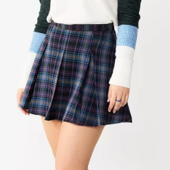 Juniors' SO® Pleated High-Rise Mini Skirt 23 Juniors' SO® Pleated High-Rise Mini Skirt -Cheap SO Store 5636560 Black Blue Plaid