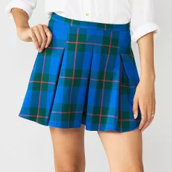 Juniors' SO® Pleated High-Rise Mini Skirt 28 Juniors' SO® Pleated High-Rise Mini Skirt -Cheap SO Store 5636560 Blue Green Plaid