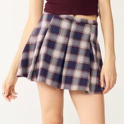 Juniors' SO® Pleated High-Rise Mini Skirt 24 Juniors' SO® Pleated High-Rise Mini Skirt -Cheap SO Store 5636560 Navy White Plaid