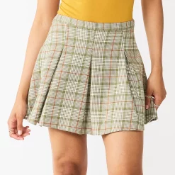 Juniors' SO® Pleated High-Rise Mini Skirt 25 Juniors' SO® Pleated High-Rise Mini Skirt -Cheap SO Store 5636560 Olive Plaid