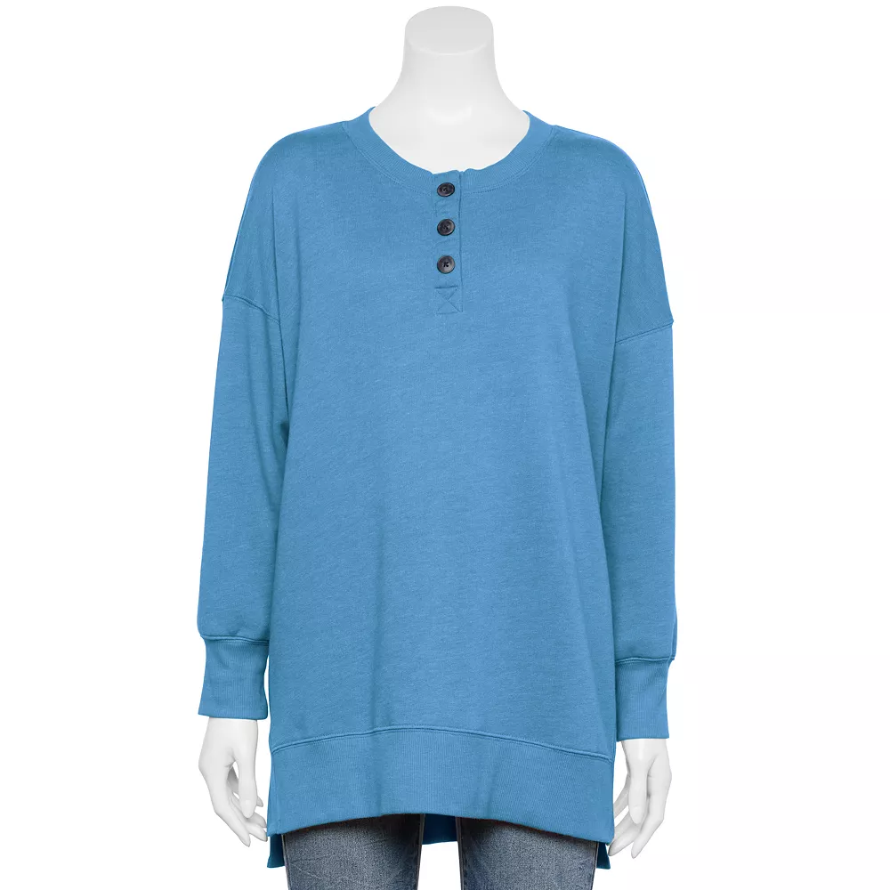 Juniors' SO® Adaptive Easy Dressing Henley Sweatshirt Sensory Friendly 7 Juniors' SO® Adaptive Easy Dressing Henley Sweatshirt Sensory Friendly - Image 5