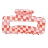 SO® Pink Checkered Rectangle Claw Clip -Cheap SO Store 5653885