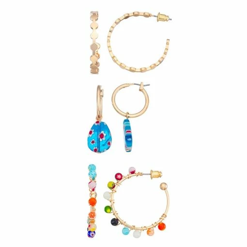 SO® Trio Millefiori 3 Earring Set -Cheap SO Store 5654532