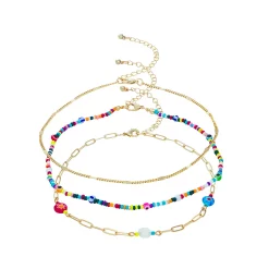 SO® Millefiori Multi Color Choker Necklace 3 Piece Set