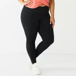 Juniors' Plus Size SO® Crossover High-Rise Sporty Leggings